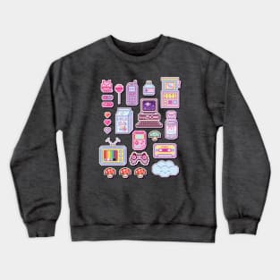 Retro 8bit Arcade Collage Crewneck Sweatshirt